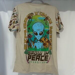 Alien Graphic Beige T-Shirt